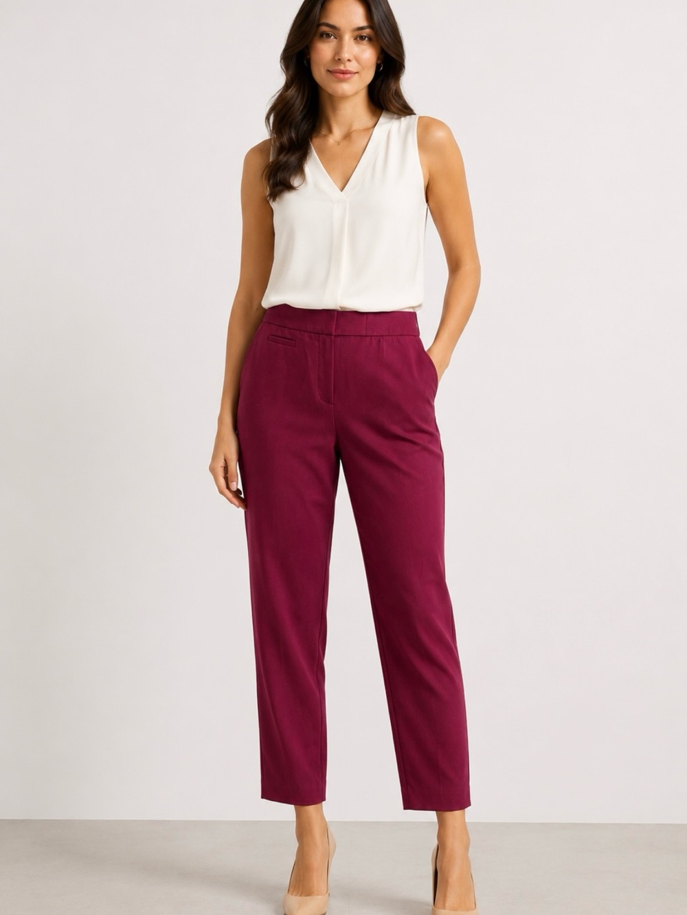 Investments Petites Burgundy Dress Pants